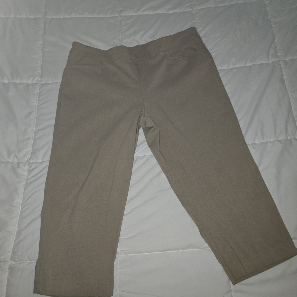 Time and Tru Women's Khaki/Tan Cropped Tech Pants